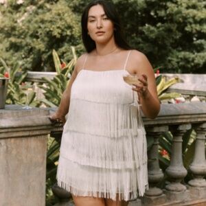 Abercrombie Fringe Mini Dress XS Petite NWT